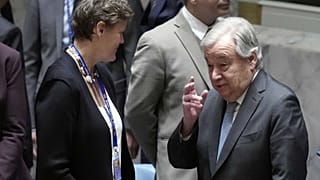الأمين العام للأمم المتحدة أنطونيو غوتيريش خلال جلسة مجلس الأمن بتاريخ 24 آذار / مارس 2025 