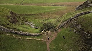 El árbol Sycamore Gap talado se ve en la Muralla de Adriano en Northumberland, 29 de septiembre, 2023