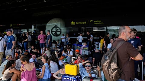 Thousands of travellers were left stranded, with some spending the night on airport floors.