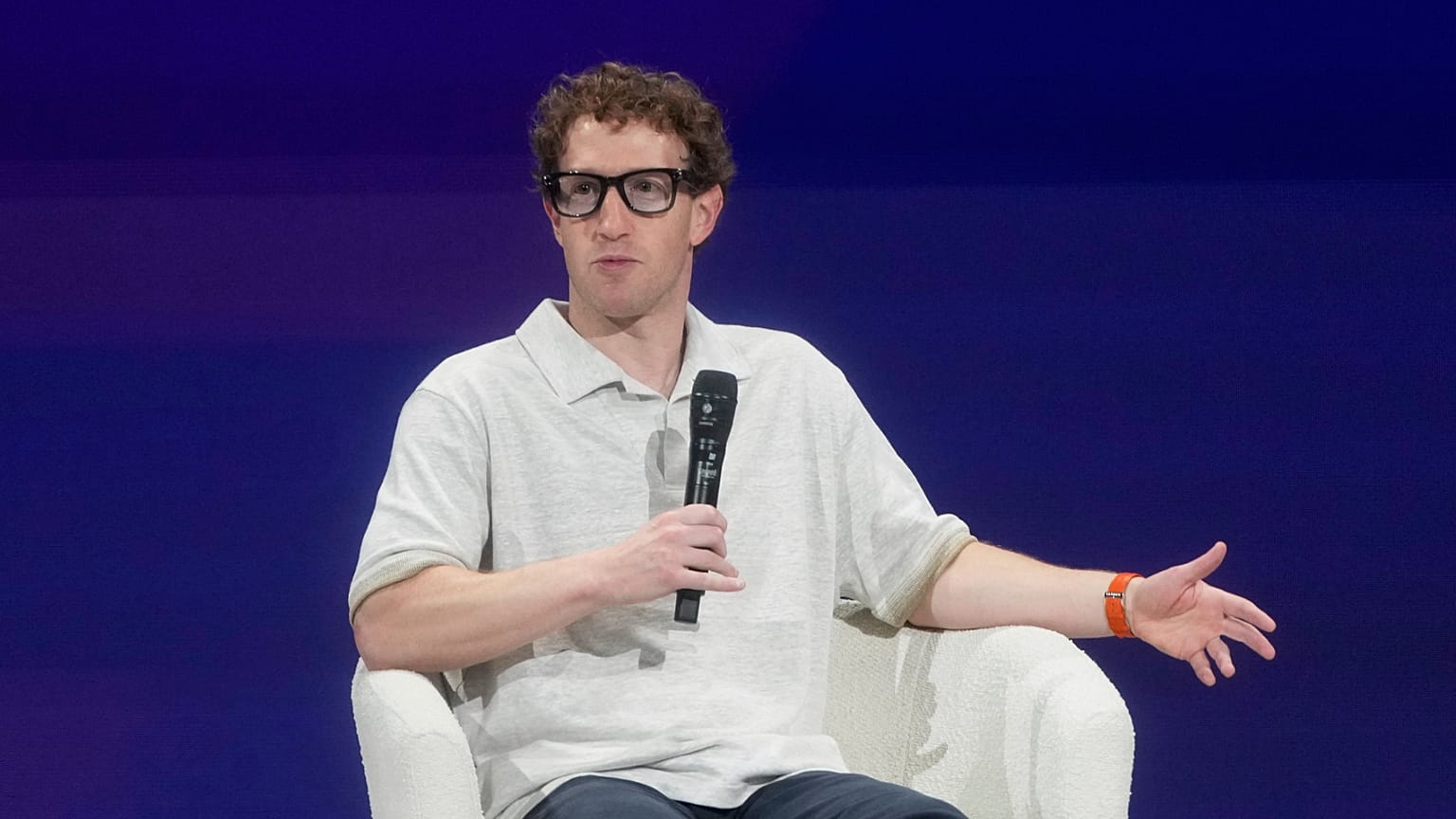 Meta Founder and CEO Mark Zuckerberg speaks at LlamaCon 2025, an AI developer conference, in Menlo Park, Calif., Tuesday, April 29, 2025. 