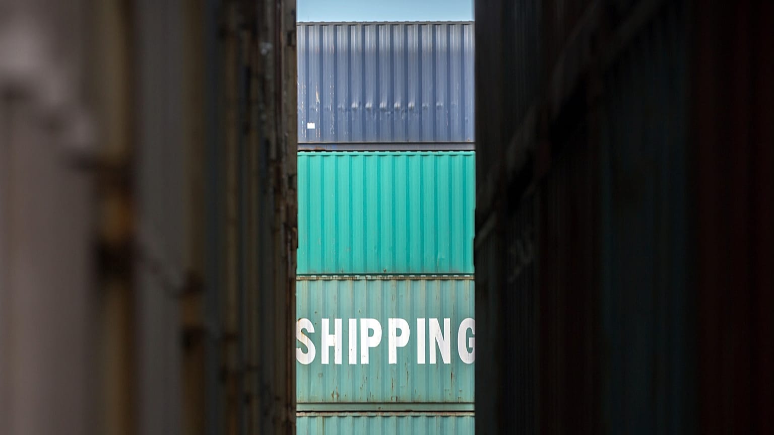 FILE: A stack of China Shipping containers at the Port of Savannah in Savannah, GA, 5 July 2018