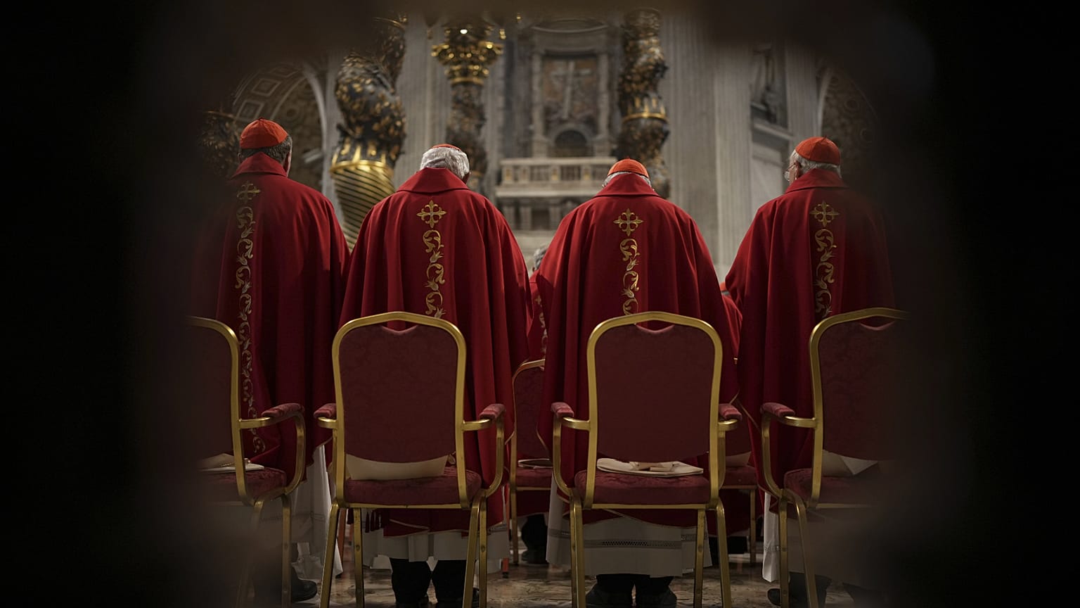 Cardinals attend a mass on the fifth of nine days of mourning for the late Pope Francis in St Peter's Basilica at the Vatican, 30 April, 2025