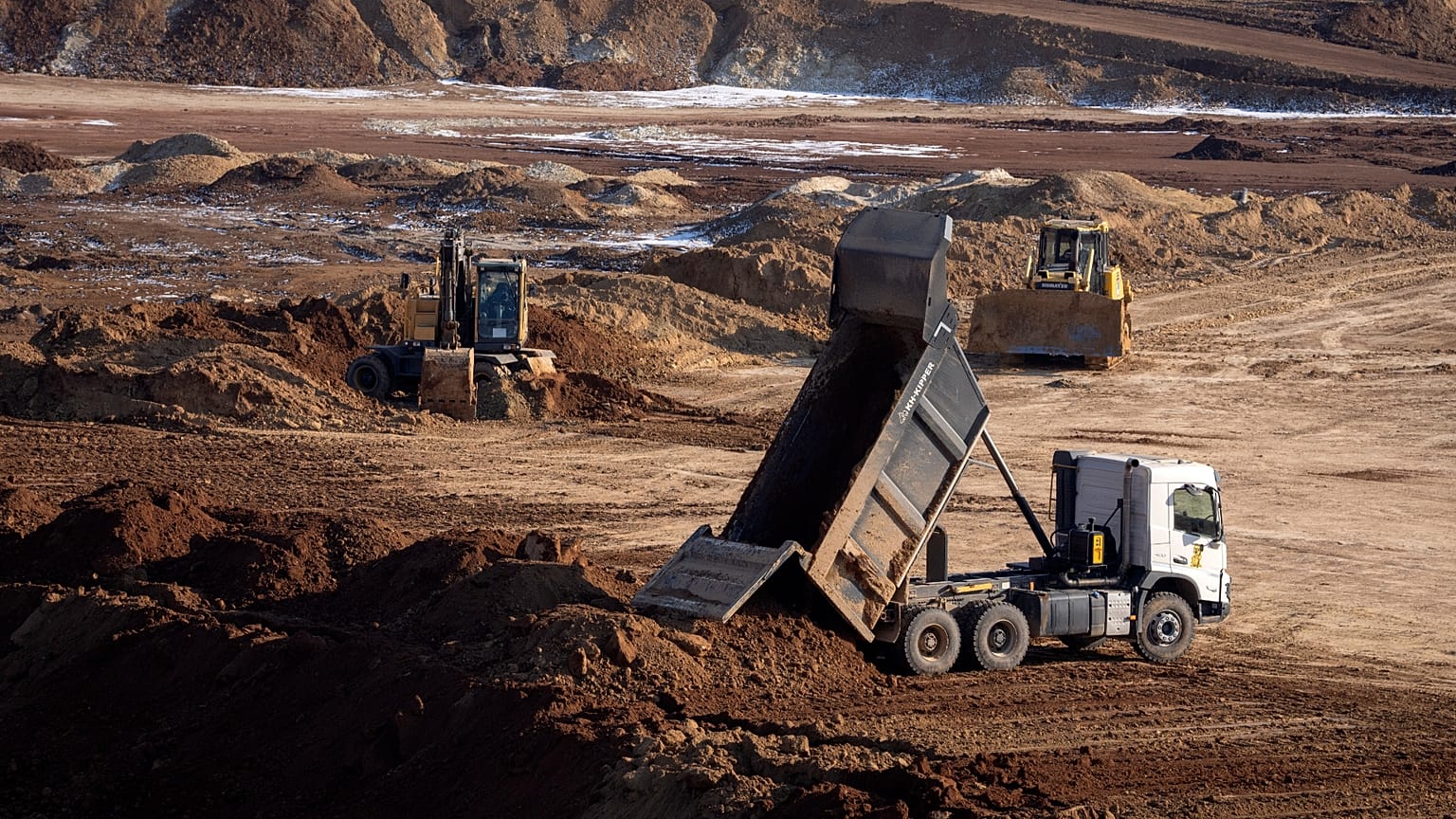 A view of an ilmenite open pit mine in a canyon in the central region of Kirovohrad, 12 February, 2025