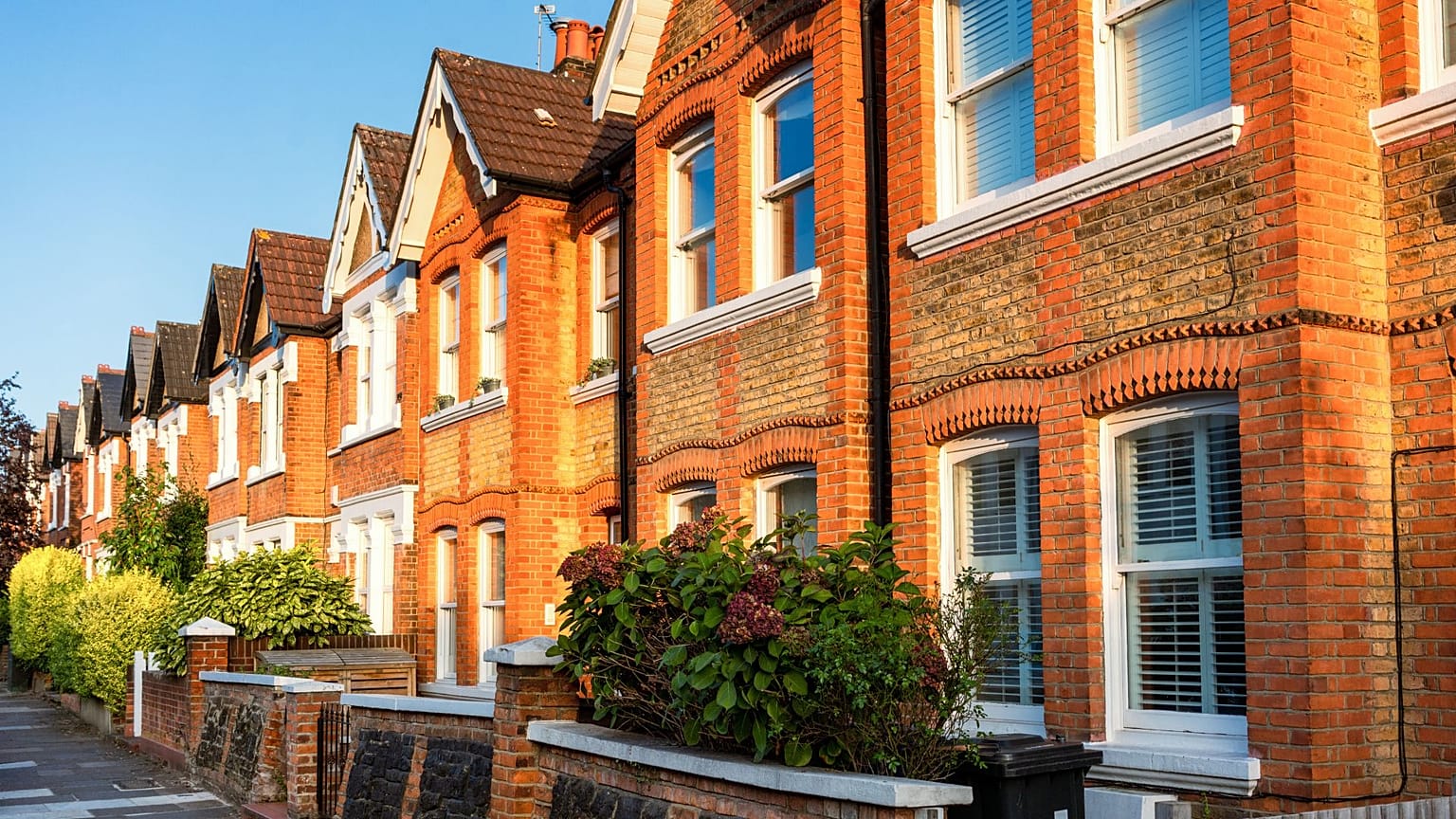 A row of terraced houses in London, United Kingdom