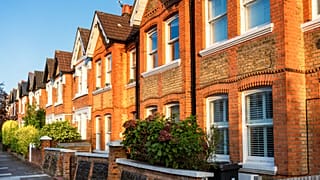 A row of terraced houses in London, United Kingdom