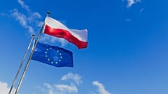 Flagi Polski i Unii Europejskiej