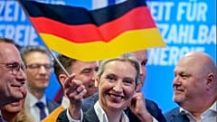 AfD-Covorsitzende Alice Weidel am Wahlabend. Berlin, 23. Februar 2025