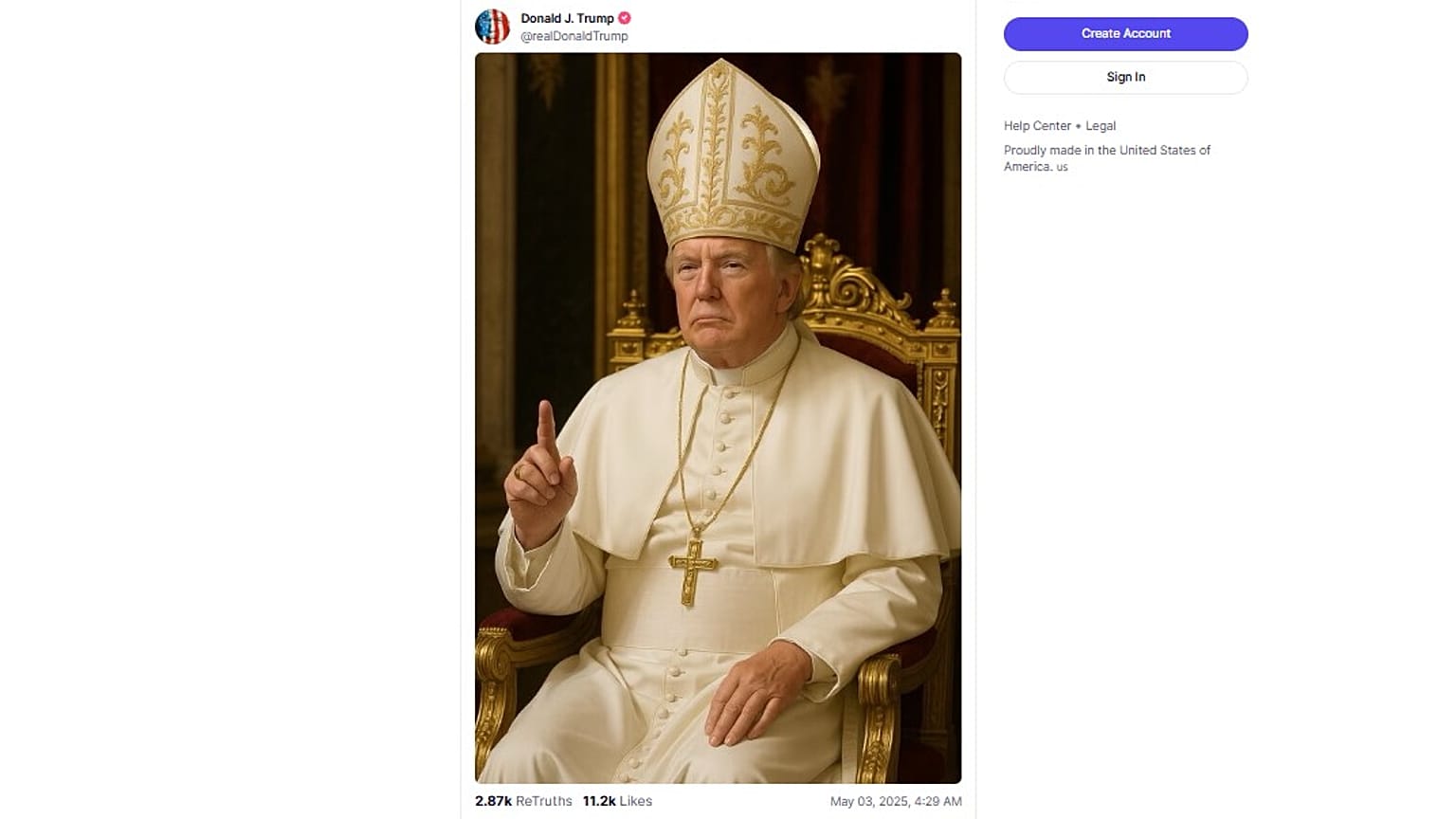 Das von Donald Trump gepostete Bild
