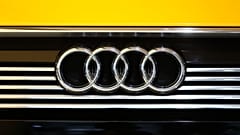 The four ring logo of German car producer Audi is photographed during the annual press conference in Ingolstadt, Germany, Thursday, March 3, 2016. 
