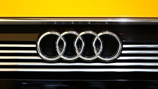 The four ring logo of German car producer Audi is photographed during the annual press conference in Ingolstadt, Germany, Thursday, March 3, 2016. 