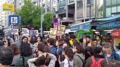 Şişli'de Bahar Aksu için yürüyen kadınlar, 5 Mayıs 2025