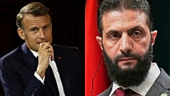Временный президент Сирии Ахмад аль-Шараа и президент Франции Эммануэль Макрон