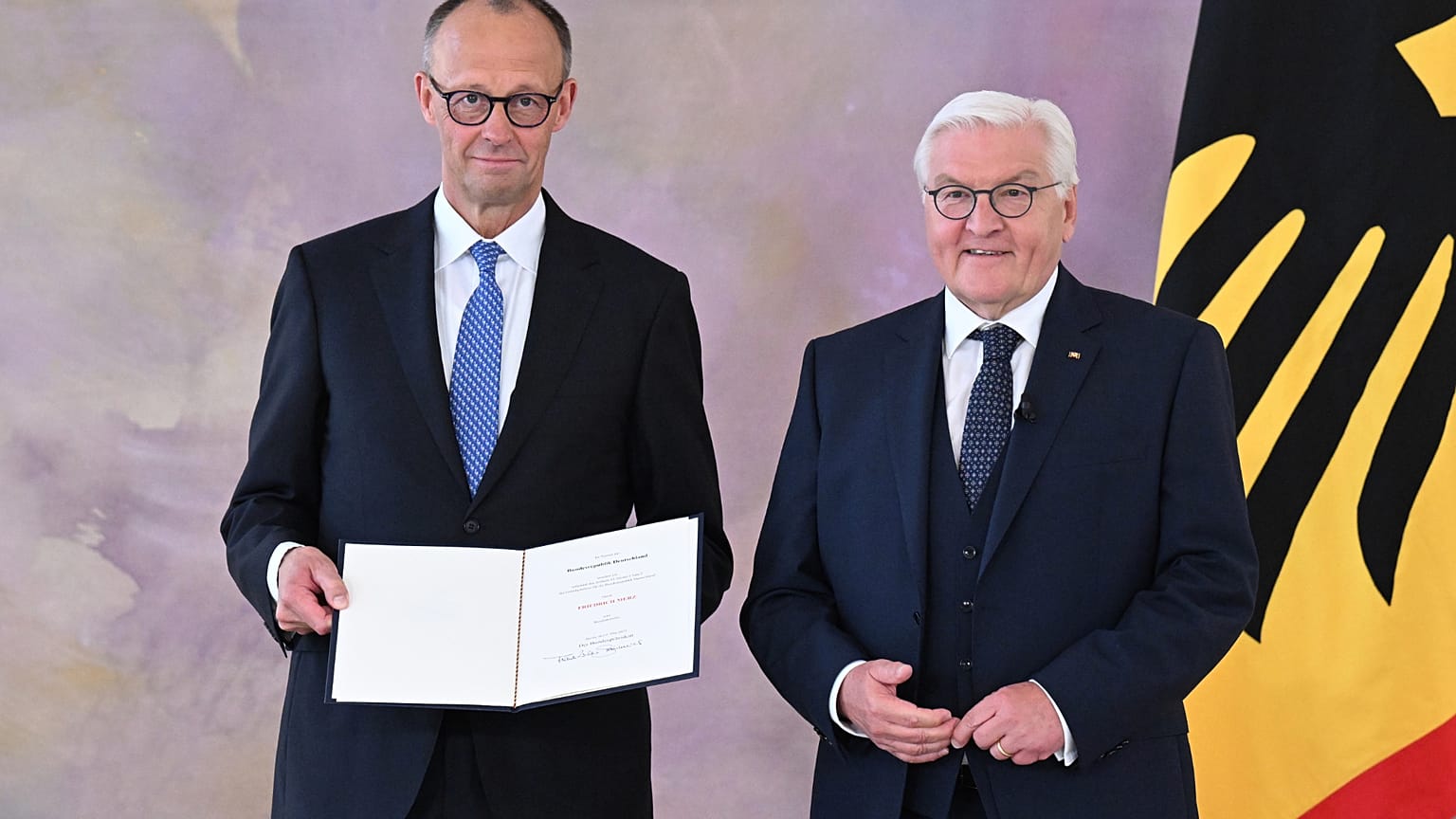 Friedrich Merz mit Bundespräsident Steinmeier