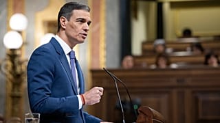 El presidente del Gobierno, Pedro Sánchez, durante una comparecencia en la sesión plenaria del Congreso del 7 de mayo de 2025.