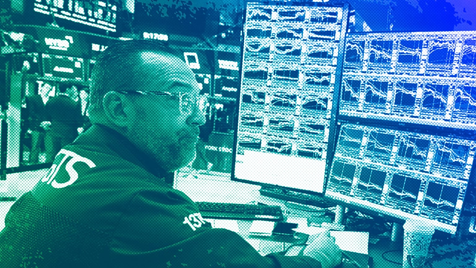 A specialist works on the floor of the New York Stock Exchange, 6 May 2025