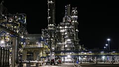 Вид на Амурский газоперерабатывающий завод ОАО "Газпром" в Амурской области, 13 сентября 2023 года