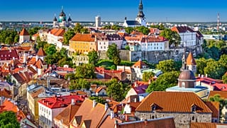 Tallinn, Estonya'nın havadan görünümü