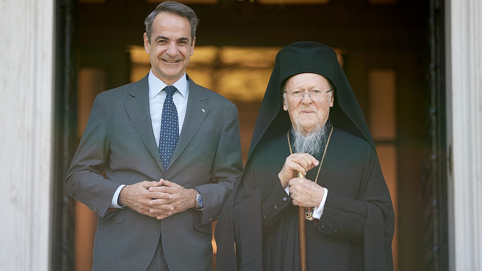 Ο πρωθυπουργός Κυριάκος Μητσοτάκης και ο Οικουμενικός Πατριάρχης Βαρθολομαίος