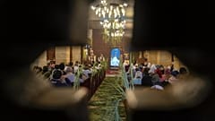 FILE: Bishop Daniel leads the Palm Sunday mass at the Church and Monastery of the Virgin Mary, in Cairo, 9 April 2023