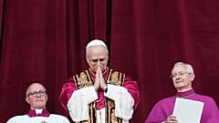 Robert Prevost appears after being chosen the 267th pontiff of the Roman Catholic Church, choosing the name of Pope Leo XIV, 8 May, 2025