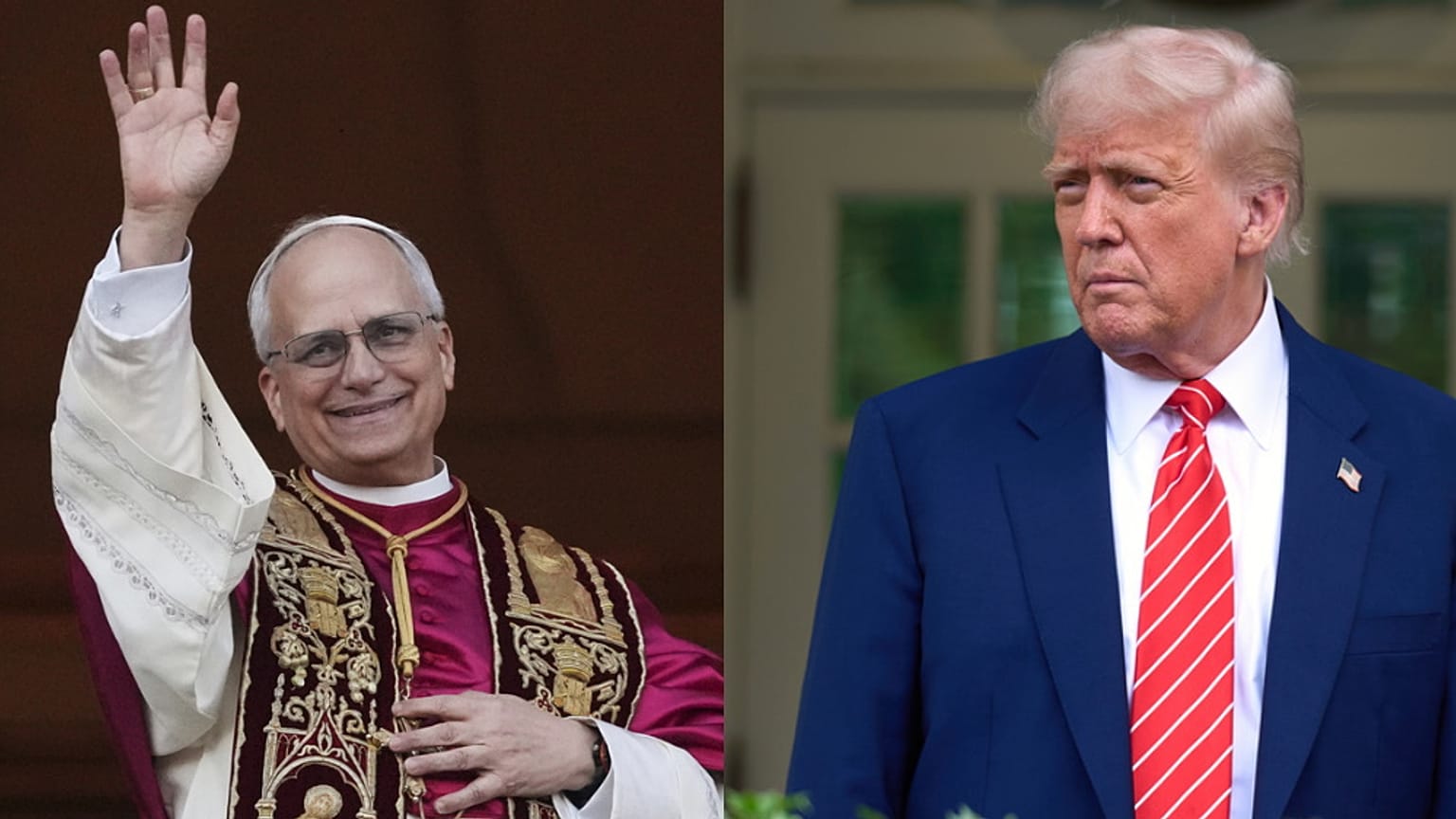 O Papa Francisco Prevost e o Presidente dos EUA, Donald Trump 