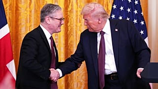 Der britische Premierminister Keir Starmer (links) und der US-Präsident haben am Donnerstag, den 8. Mai, ein Handelsabkommen abgeschlossen