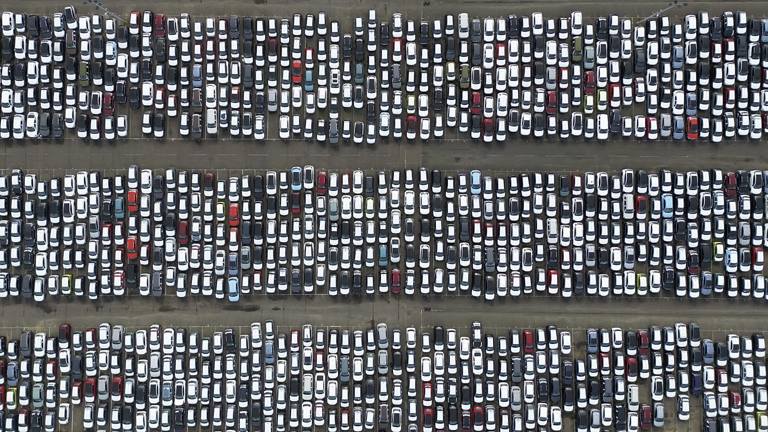 Cars are parked at Port of Tilbury, 5 February, 2025