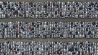Cars are parked at Port of Tilbury, 5 February, 2025