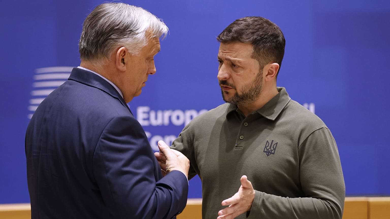 Orbán Viktor és Volodimir Zelenszkij Brüsszelben 2024 nyarán