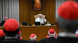 Papa Leão XIV durante o encontro com os Cardeais, 10 de maio de 2025, Sala de Imprensa do Vaticano - Sala Stampa Vaticana