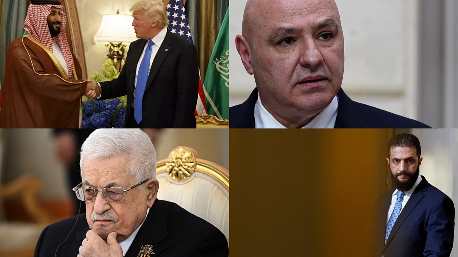 الرئيس الأميركي دونالد ترامب وولي العهد السعودي محمد بن سلمان.. ورؤساء لبنان وسوريا وفلسطين، جوزيف عون وأحمد الشرع ومحمود عباس 