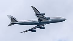 Un avión Boeing privado de 13 años de antigüedad cuyas nuevas características de hardware y tecnología ha probado Trump, 16 de febrero de 2025.