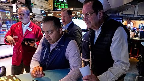  File photo - Traders on the floor of the New York Stock Exchange, Monday, May 12, 2025. 