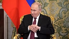 Russian President Vladimir Putin in the Grand Palace at the Kremlin in Moscow, Russia, on Saturday, May 10, 2025.
