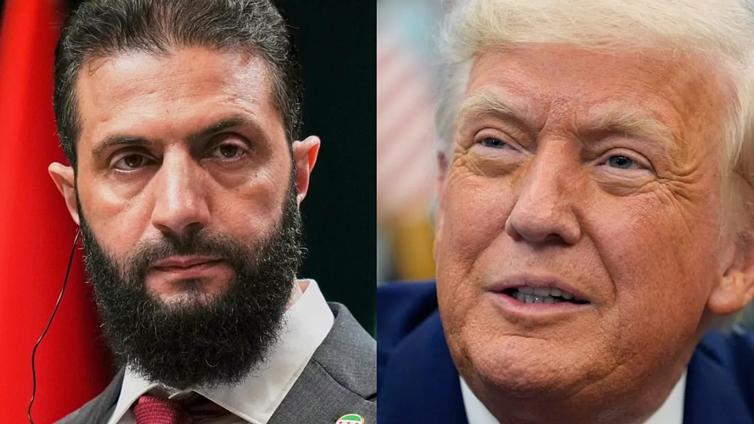 Presidente de EE.UU. Donald Trump / Presidente interino sirio Ahmad al-Sharaa 