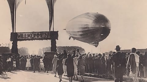 The Graf Zeppelin landing in Friedrichshafen.
