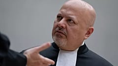 Procurador-Geral Karim Khan no Tribunal Penal Internacional (TPI) em Haia, 14 de março de 2025