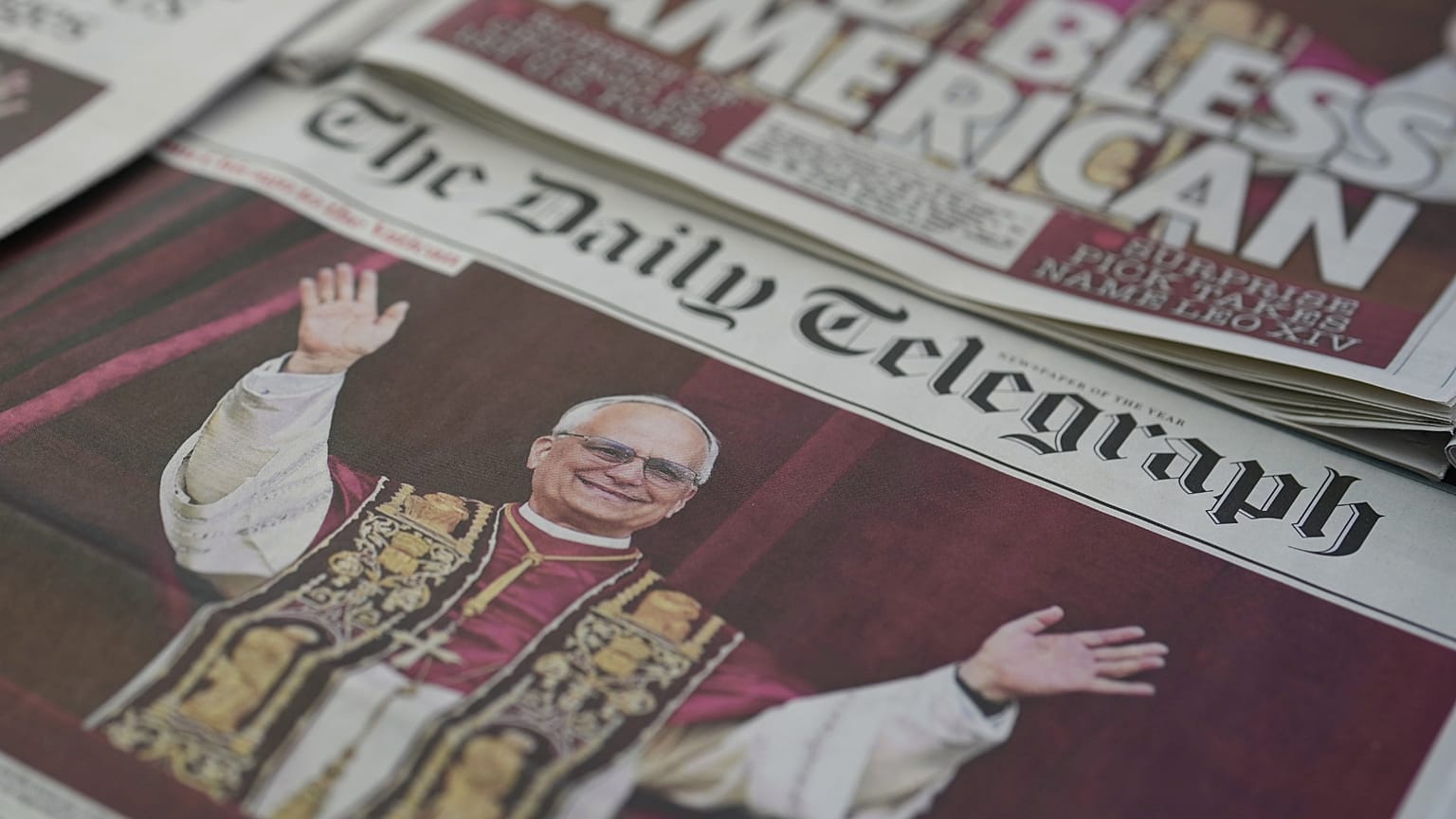 British newspapers are seen in London on 9 May, 2025.