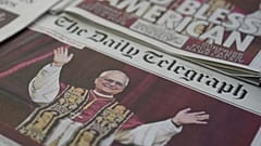 British newspapers are seen in London on 9 May, 2025.