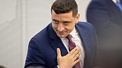 Der rumänische Präsidentschaftskandidat George Simion in Bukarest, wenige Tage vor der zweiten Runde der Wiederholung der Präsidentschaftswahlen, 13. Mai 2025.