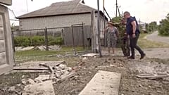 Harcokban megrongált épület a belgorodi régióban