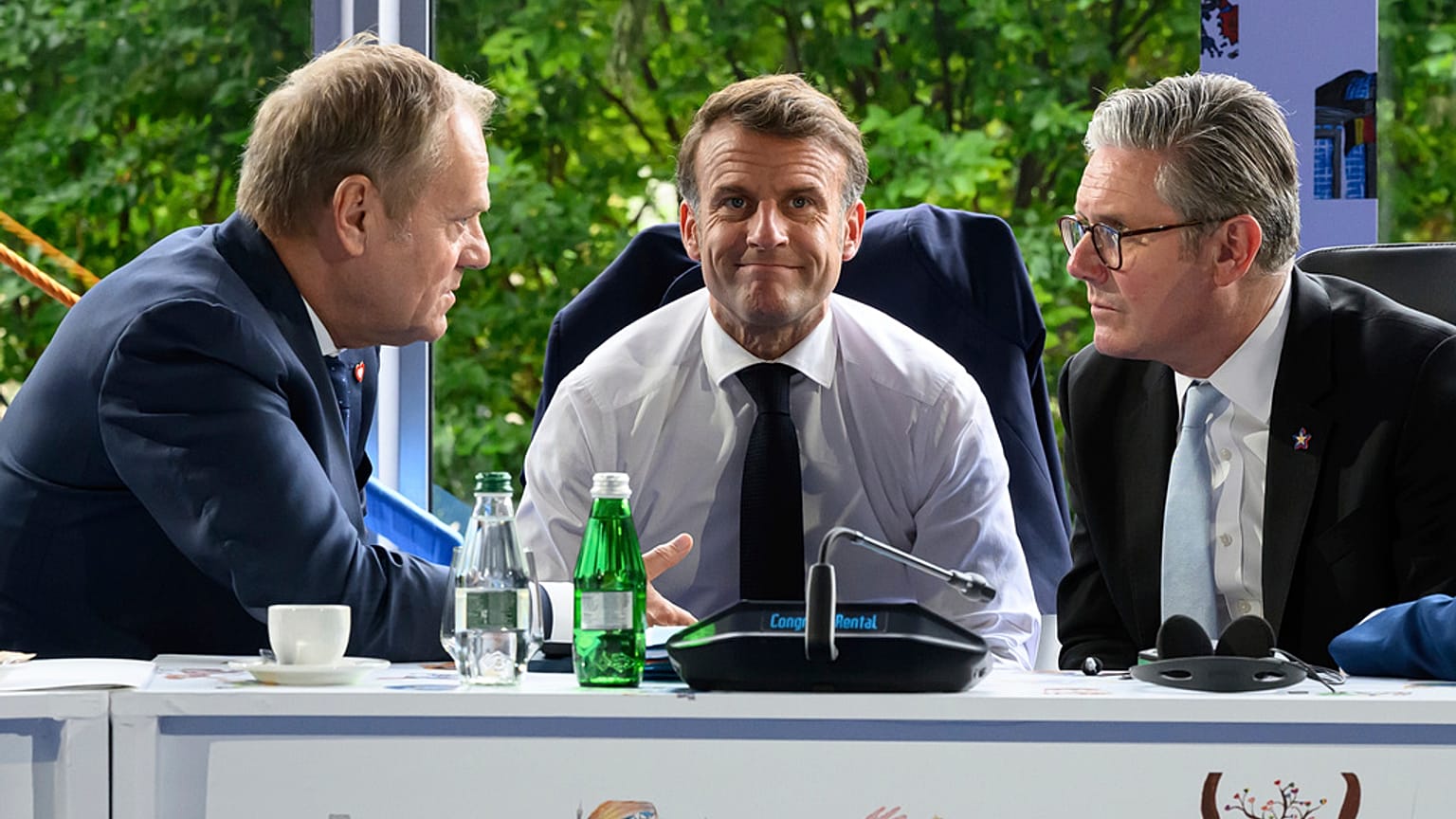 Donald Tusk, Emmanuel Macron, Keir Starmer