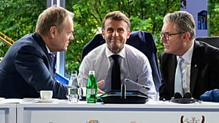 Donald Tusk, Emmanuel Macron, Keir Starmer