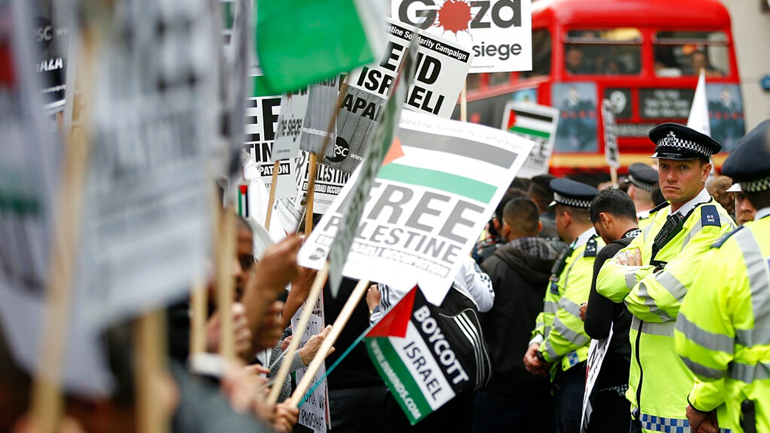 مظاهرة في لندن دعماً لغزة وفلسطين