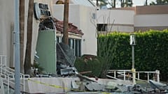 Nach einer Explosion in Palm Springs, Kalifornien, am Samstag, 17. Mai 2025, sind Schäden an einem Gebäude zu sehen.
