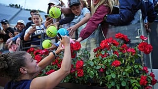 Jasmine Paolini after her victory in the women's singles at the Internazionali di tennis, Rome, 17 May 2025