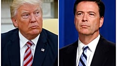 Donald Trump elnök 2017. május 10-én, illetve James Comey FBI-igazgató 2014. június 30-án (mindketten Washingtonban)