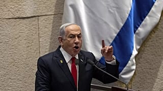 İsrail Başbakanı Binyamin Netanyahu, İsrail parlamentosu Knesset'te milletvekillerine hitap ediyor, 18 Kasım 2024.