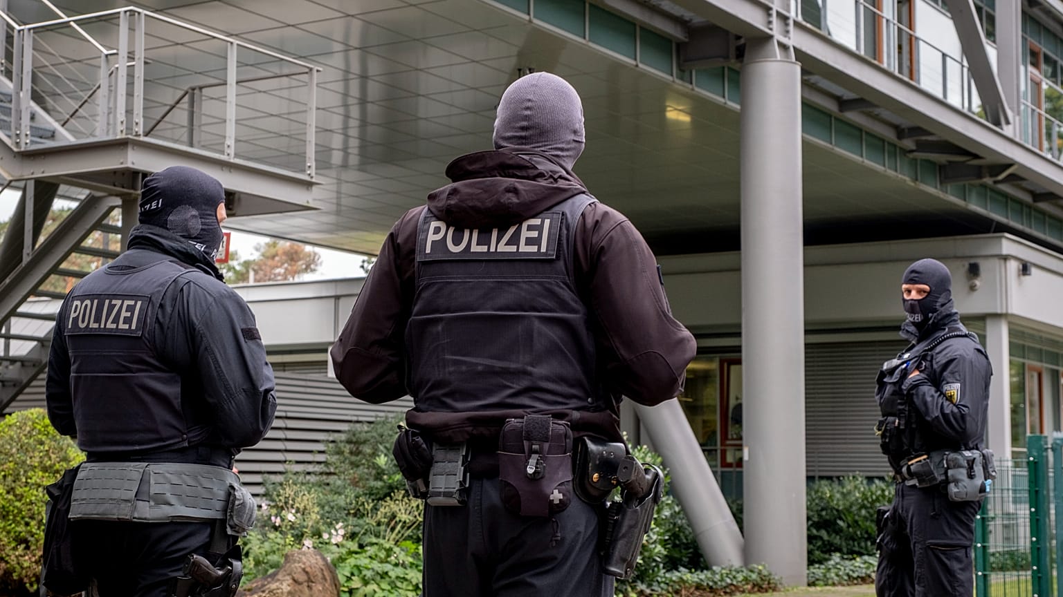 FILE: German police officers in Frankfurt, 7 October 2020