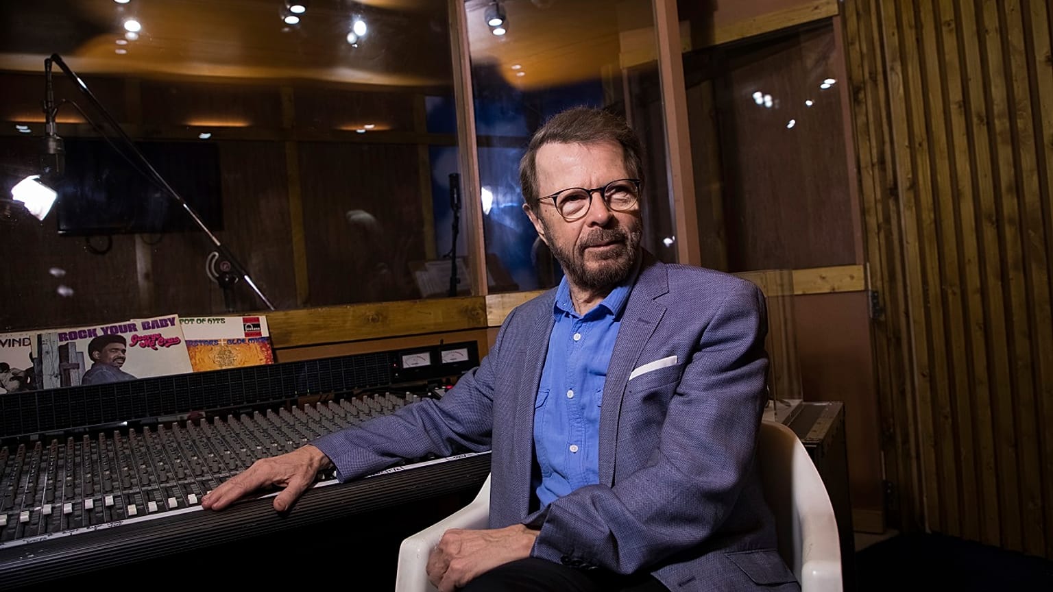 Bjorn Ulvaeus en un estudio de grabación de Londres.